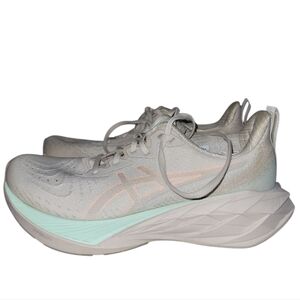 Asics Novablast 4 Womens 8 Shoes Beige Running Sneaker 1012B510 Gym Walking